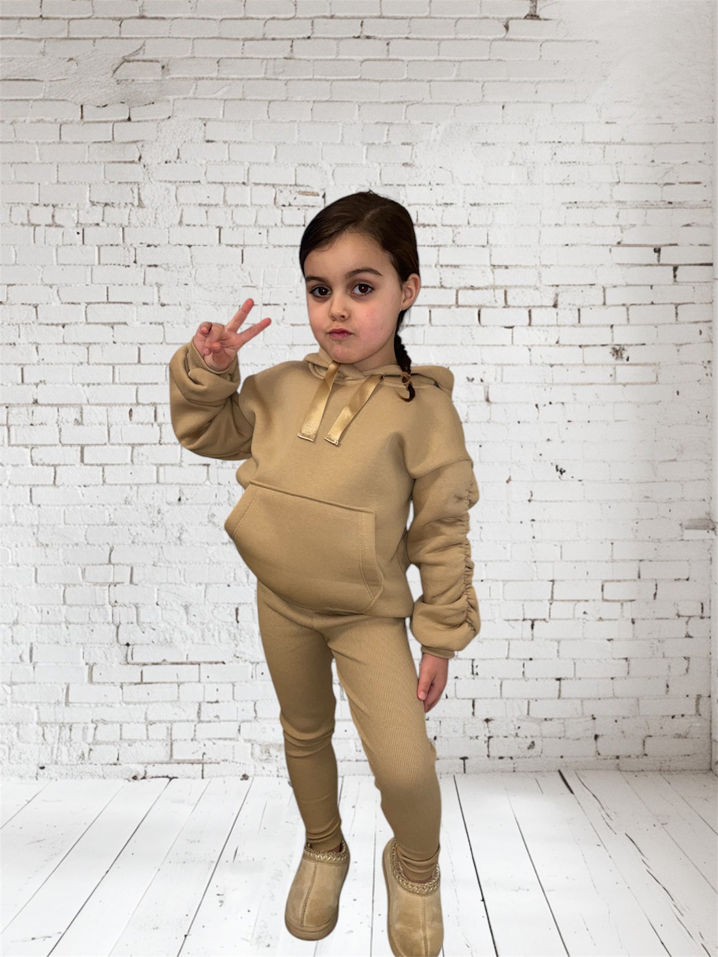 Layla Ruched Sleeve Hoodie Set